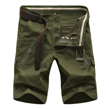 Men's Cotton Casual Multi Pocket Outdoor Cargo Shorts(No Belt)