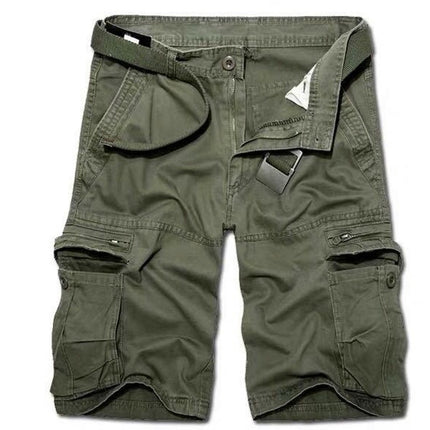 Men's Cotton Casual Multi Pocket Outdoor Shorts Cargo Shorts(No Belt)