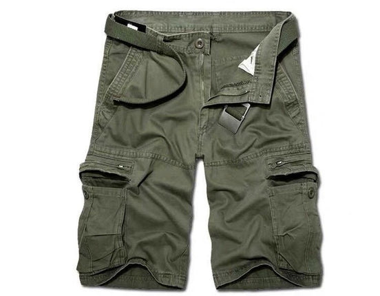 Men's Cotton Casual Multi Pocket Outdoor Shorts Cargo Shorts(No Belt)