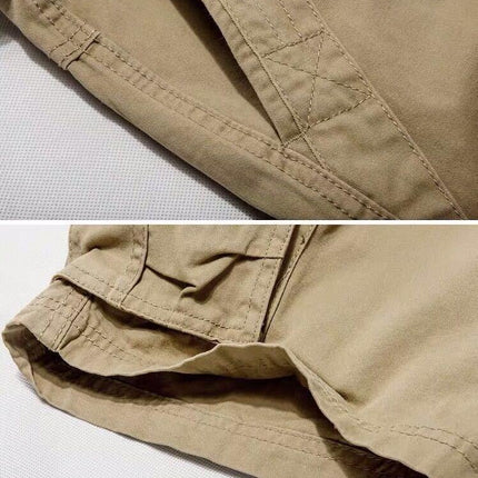 Men's Cotton Casual Multi Pocket Outdoor Shorts Cargo Shorts(No Belt)