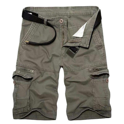 Men's Cotton Casual Multi Pocket Outdoor Shorts Cargo Shorts(No Belt)