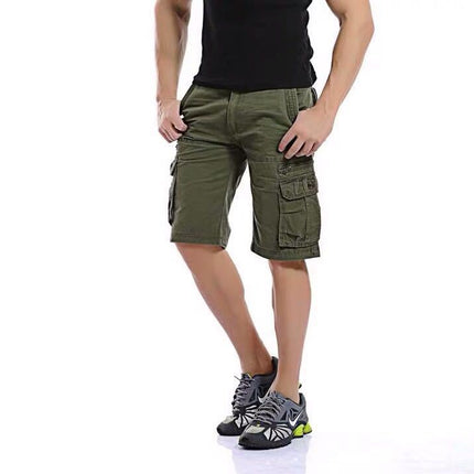 Men's Cotton Casual Multi Pocket Outdoor Shorts Cargo Shorts(No Belt)