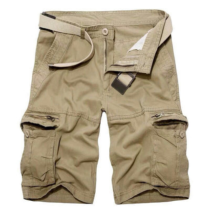 Men's Cotton Casual Multi Pocket Outdoor Shorts Cargo Shorts(No Belt)