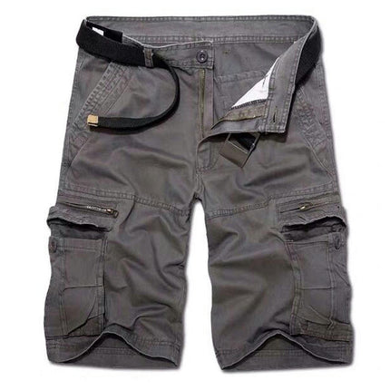 Men's Cotton Casual Multi Pocket Outdoor Shorts Cargo Shorts(No Belt)