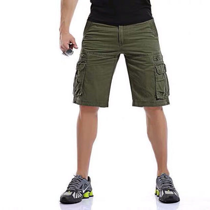 Men's Cotton Casual Multi Pocket Outdoor Shorts Cargo Shorts(No Belt)