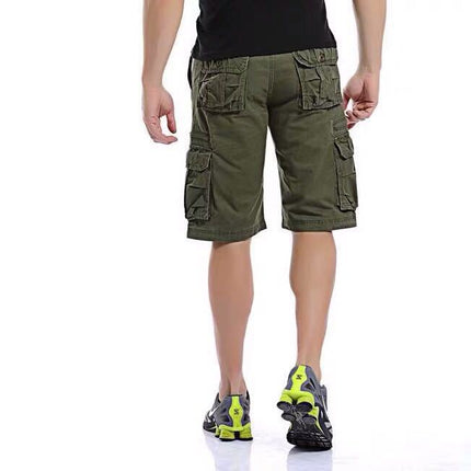 Men's Cotton Casual Multi Pocket Outdoor Shorts Cargo Shorts(No Belt)