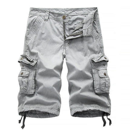 Men's Cargo Cotton Shorts Relaxed Fit Multi-Pocket