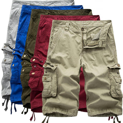 Men's Cargo Cotton Shorts Relaxed Fit Multi-Pocket