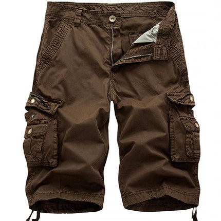 Men's Cargo Cotton Shorts Relaxed Fit Multi-Pocket