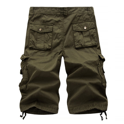 Men's Cargo Cotton Shorts Relaxed Fit Multi-Pocket