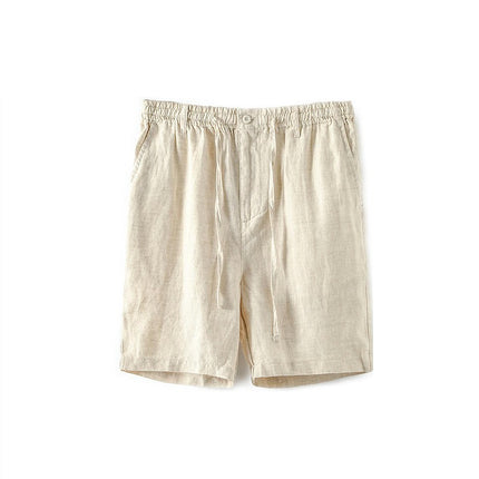 Men's Shorts Casual Linen Drawstring Summer Beach Shorts for Men