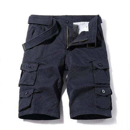 Men's Cargo Shorts Relaxed Fit Short Outdoor Multi-Pocket Cotton Casual Shorts with No Belt