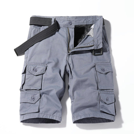 Men's Cargo Shorts Relaxed Fit Short Outdoor Multi-Pocket Cotton Casual Shorts with No Belt