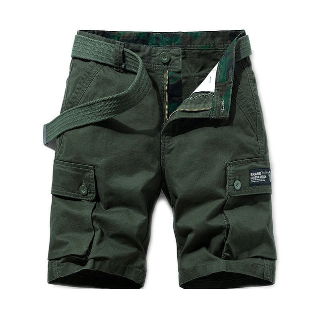 Men's Cargo Shorts Relaxed Fit Short Outdoor Multi-Pocket Cotton Shorts with No Belt