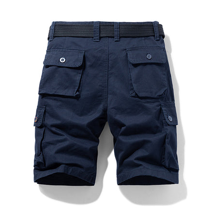 Men's Cargo Shorts Relaxed Fit Short Outdoor Multi-Pocket Cotton Shorts with No Belt