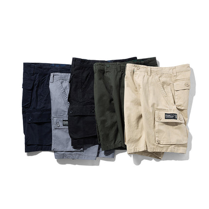 Men's Cargo Shorts Relaxed Fit Short Outdoor Multi-Pocket Cotton Shorts with No Belt