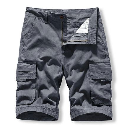 Men's Lightweight Multi Pocket Cotton Cargo Shorts,Outdoor Shorts with Pockets(No Belt)