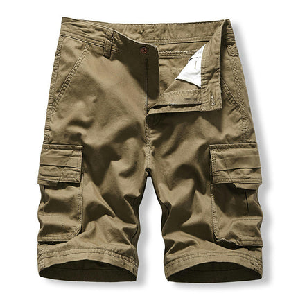 Men's Lightweight Multi Pocket Cotton Cargo Shorts,Outdoor Shorts with Pockets(No Belt)