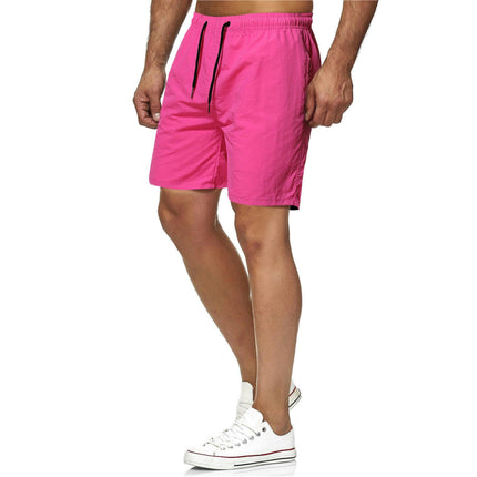 Men's Shorts Casual Elastic Waist Athletic Gym Summer Beach Shorts with Pockets