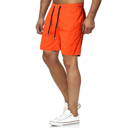 Men's Shorts Casual Elastic Waist Athletic Gym Summer Beach Shorts with Pockets