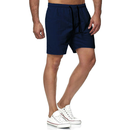 Men's Shorts Casual Elastic Waist Athletic Gym Summer Beach Shorts with Pockets