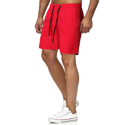 Men's Shorts Casual Elastic Waist Athletic Gym Summer Beach Shorts with Pockets