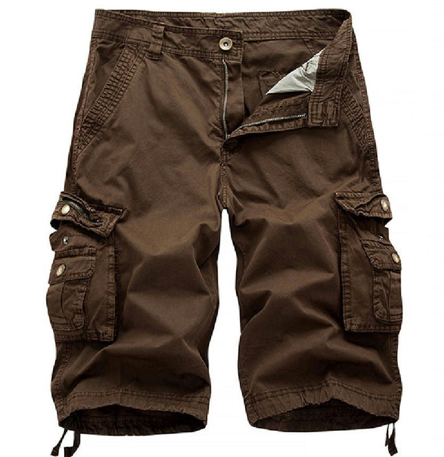 Men's Lightweight Cargo Shorts Cotton Casual Shorts with Pockets (No Belt)