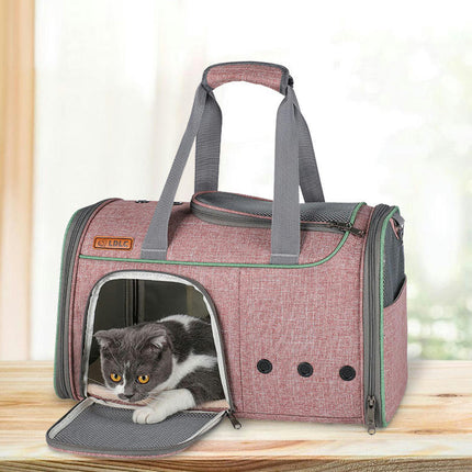 Top Load Cat Carrier Bag for Medium Cats and Small Dogs Airline Approved, Collapsible, Escape Proof and Auto-Safe