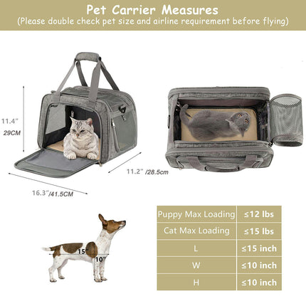 Carrier for Cat Small Dogs, Dog Carrier Airline Approved,  Soft Cat Carrier for Travel, Small Animal Carrier for Pets Under 12 Lbs