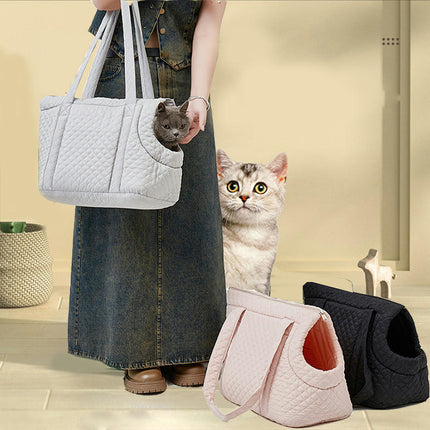 Dog Purse Carrier with Pocket and Safety Tether,Soft-Sided Small Dog Carrier for Small Pet Outdoor Shopping Tote Bag