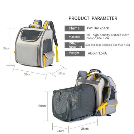 Cat Backpack Expandable Pet Carrier Backpack for Small Cats and Dogs, Foldable Dog Carrier Backpack with Inner Safety Leash