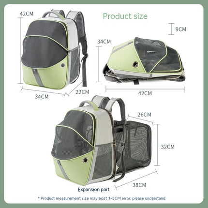 Expandable Pet Carrier Backpack - Cat Carrier Backpack Durable Breathable Mesh, Pet Backpack Carrier for Small Dogs