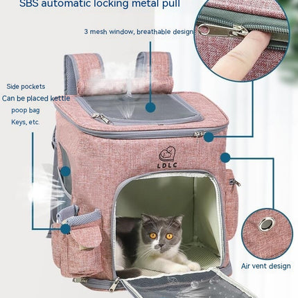 Cat Backpack Expandable Pet Carrier Backpack for Small Cats and Dogs, Foldable Dog Carrier Backpack