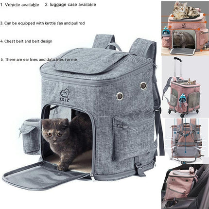 Cat Backpack Expandable Pet Carrier Backpack for Small Cats and Dogs, Foldable Dog Carrier Backpack