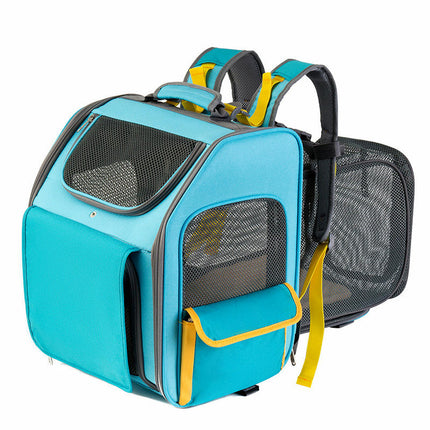 Expandable Pet Carrier Backpack for Cats Dogs and Small Animals, Portable Pet Travel Carrier, Ventilated Design