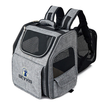 Expandable Pet Carrier Backpack for Cats Dogs and Small Animals, Portable Pet Travel Carrier, Ventilated Design