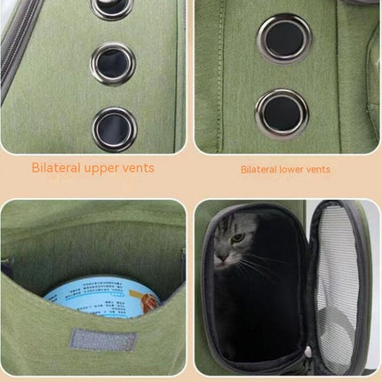 Breathable Cat Bubble Carrier Bag for Cats and Puppies Up to 6 kg-Lightweight and Comfortable With Padding