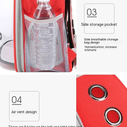 Cat Pet Backpack Bubble Rucksack, Outdoor Waterproof Clear Pet Capsule Bag, Ventilate Space Capsule Pet Backpack