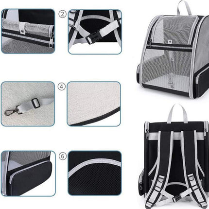 Expandable Pet Carrier Backpack for Cats, Dogs and Small Animals, Portable Pet Travel Carrier, Super Ventilated Design