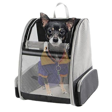 Expandable Pet Carrier Backpack for Cats, Dogs and Small Animals, Portable Pet Travel Carrier, Super Ventilated Design