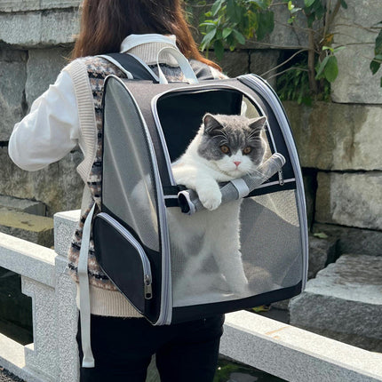 Expandable Pet Carrier Backpack for Cats, Dogs and Small Animals, Portable Pet Travel Carrier, Super Ventilated Design