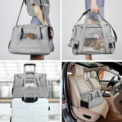 Soft Sided Pet Carrier for Dogs & Cats Comfort Under Seat Travel Tote Bag Backpack, Travel Bag for Small Animals