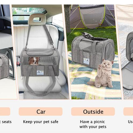 Large Cat Carrier, Portable Pet Travel Handbag, Foldable Breathable Mesh Fabric, Suitable for Long and Short Trips, Camping and Outdoor Use