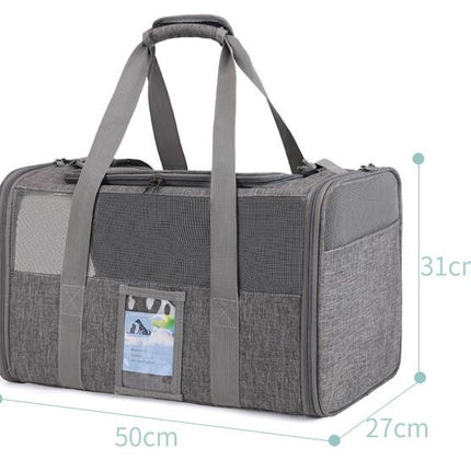 Large Cat Carrier, Portable Pet Travel Handbag, Foldable Breathable Mesh Fabric, Suitable for Long and Short Trips, Camping and Outdoor Use