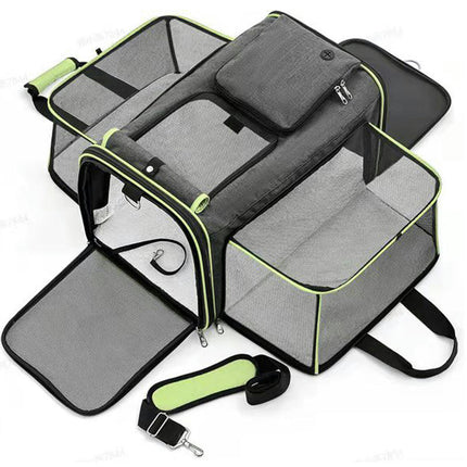 Cat Carrier Bag,Airline Approved Pet Carrier Soft Side Pet Travel  Expandable Foldable Dog Carrier with Fleece Pad