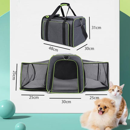 Cat Carrier Bag,Airline Approved Pet Carrier Soft Side Pet Travel  Expandable Foldable Dog Carrier with Fleece Pad