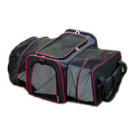 Expandable Collapsible Cat Carrier with Pockets & Removable Fleece Pad, Travel Carrier Bag for Cat Dog & Small Animals