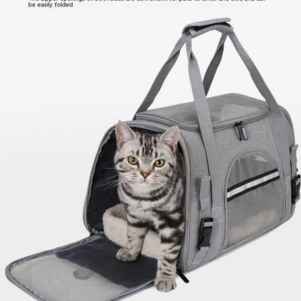 Soft-Sided Carriers for Small Medium Cats and Dogs Air-Plane Travel On-Board Under Seat Carrying Bag with Fleece Bolster