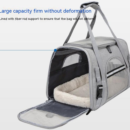 Soft-Sided Carriers for Small Medium Cats and Dogs Air-Plane Travel On-Board Under Seat Carrying Bag with Fleece Bolster