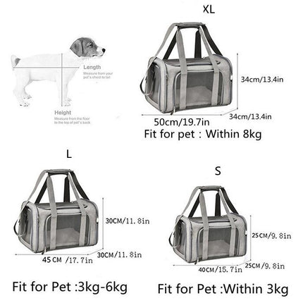 Soft-Sided Pet Travel Carrier for Small Cats Dogs Under 15lbs,Solid Carrier Bag Airline Approved